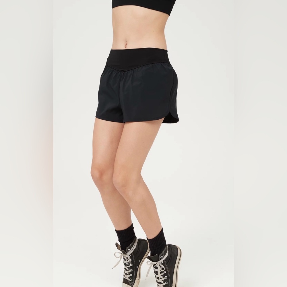 aerie offline nylon running shorts black